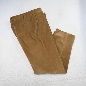 Hiltl Corduroy Pants Brown ZE200 Stretch Dayne-So Flat Front Mens 35 x 29